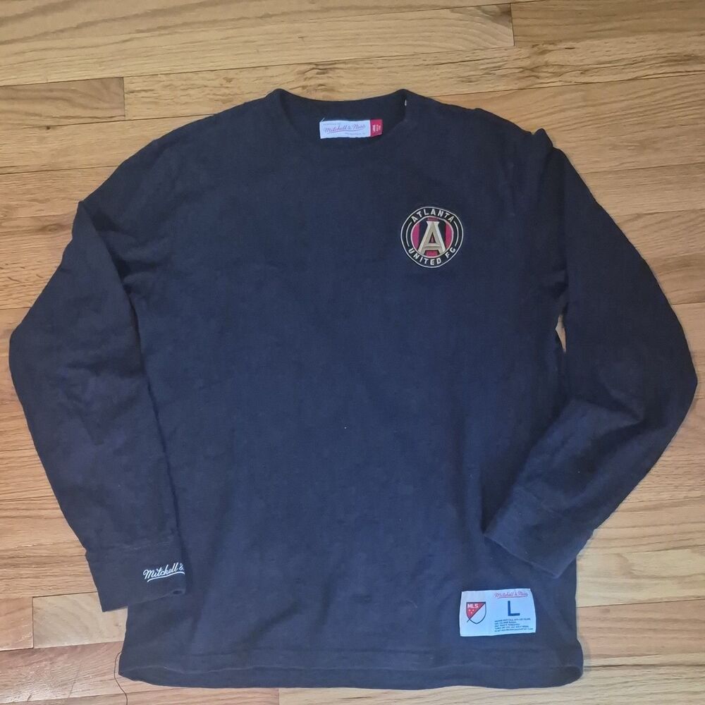 Mitchell & Ness MLS Atlanta United Black Long Sleeve Shirt Size Large